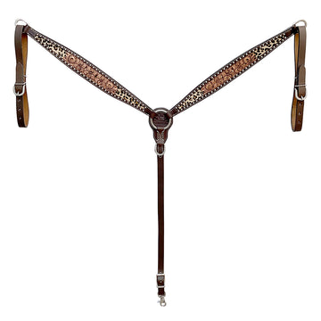 Bar H Equine Horse Genuine Leather Floral Carved Tack Set Brown